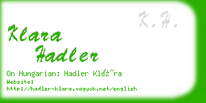 klara hadler business card